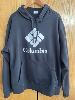 Columbia Men's Black Fleece Pullover Hoodie Logo Pocket Hooded XL