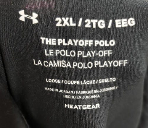 Under Armour Playoff Polo Golf Shirt Performance Black Gray Mens Sz 2XL - Picture 5 of 5