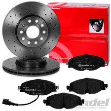 brembo GELOCHTE BREMSSCHEIBEN 288mm + BELÄGE VORNE für VW GOLF 7 + T-ROC