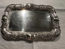 Kleines  Tablett Barocker Stil 800er Silber Halbmond und Krone 195 Gr.