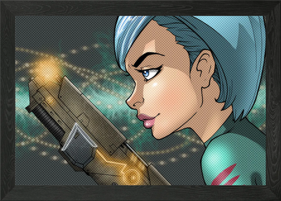 #ad Blue Gun Framed Wall Art Poster Canvas Print Picture GBP 34.95