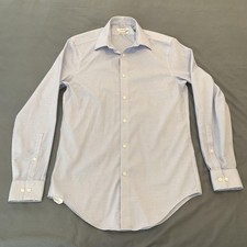 Calvin Klein Shirt Mens 14.5 32/33 Blue White Check Slim Fit Infinite Non Iron