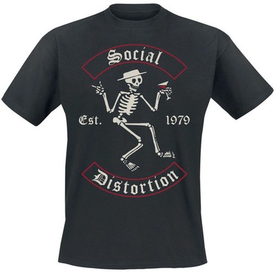 Social Distortion T-Shirt Herren Skelly Banner schwarz Band-Merch, Bands
