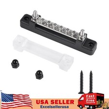 6 Way Blade Fuse Box Block Auto Marine Boat Holder Cover 12V Bus Bar Kit BLK UE