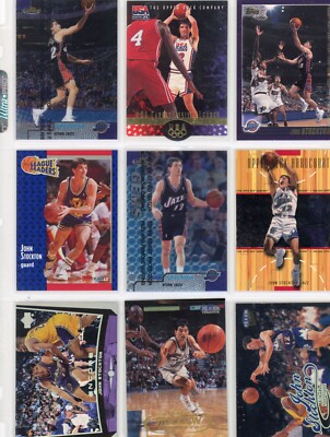 John Stockton, Utah Jazz, HOF, Ungraded, 9 Cards, Free Ship, Gonzaga, Assist Ld