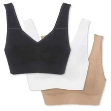 Genie Bra BBW38CD 3 Variety Pack 38 C/D Seamless Wireless Adjustable New