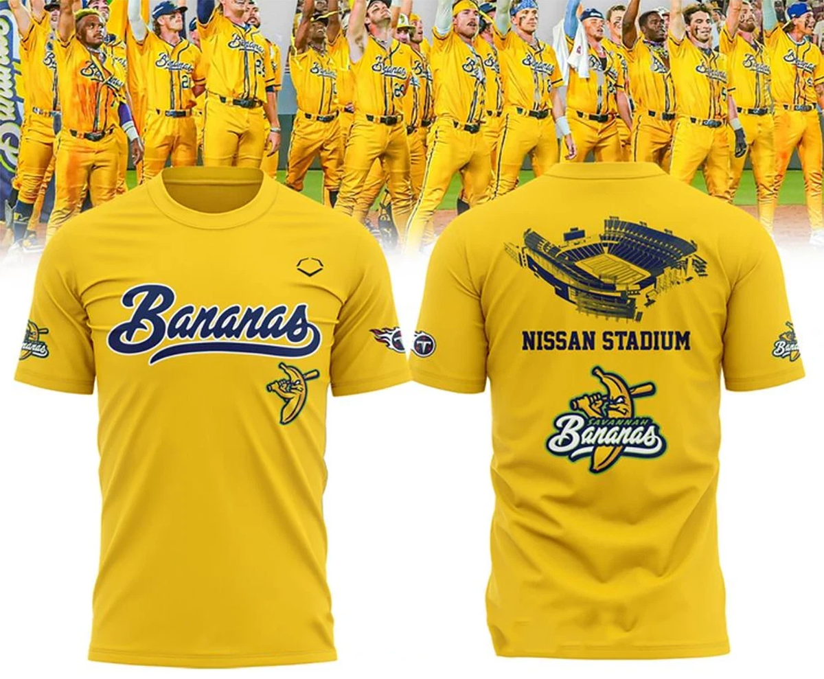 Savannah Bananas T Shirt 3D AOP Beautiful Yellow 2025 S-5XL