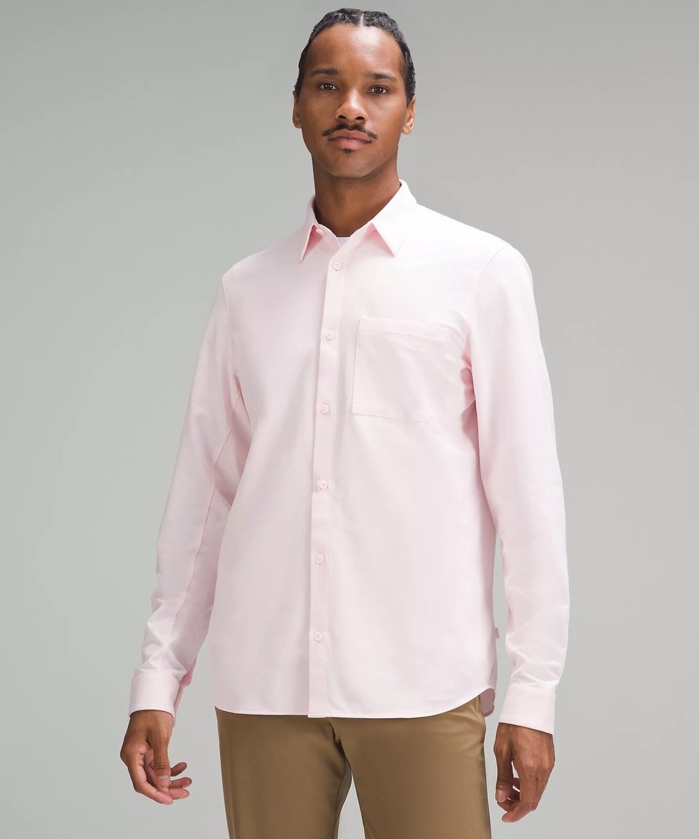 lululemon dress shirt Lululemon Men's Commission Long Sleeve Button Down Shirt LARGE L Pink STMI