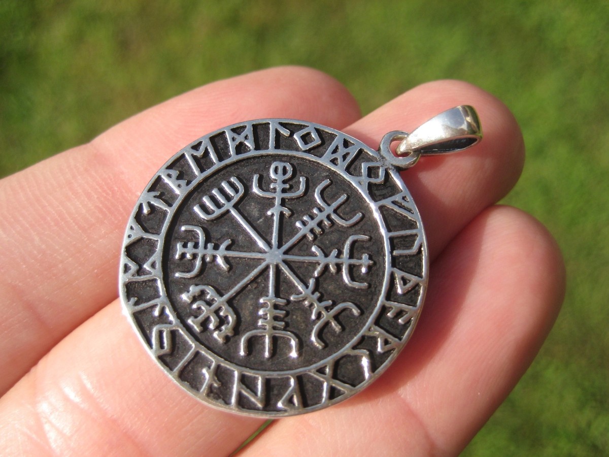 925 Silver Viking Norse Trident Aegishjalmr Aegishjalmur Helm of