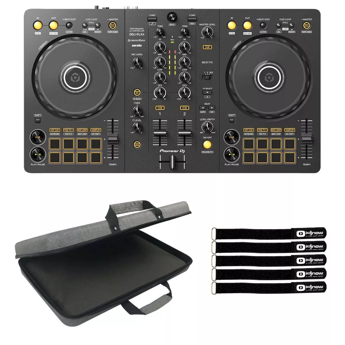 Pioneer DDJ-FLX4 2-Channel Serato Rekordbox DJ Controller w Soft Pioneer DDJ-FLX4 2-Channel Serato Rekordbox DJ Controller w Soft