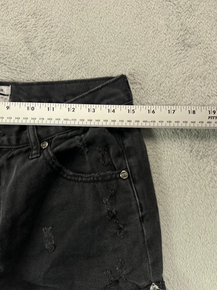 Один X одна чайная ложка Romeos джинсовой ткани шорты женщин 6 черный Jean искусственно состаренный манжеты - Изображение 2 из 4