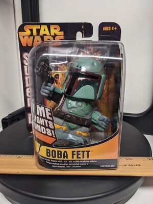 Star Wars 2001 POTJ BOBA FETT - SUPER DEFORMED - From Japan Lights & Sounds VGC