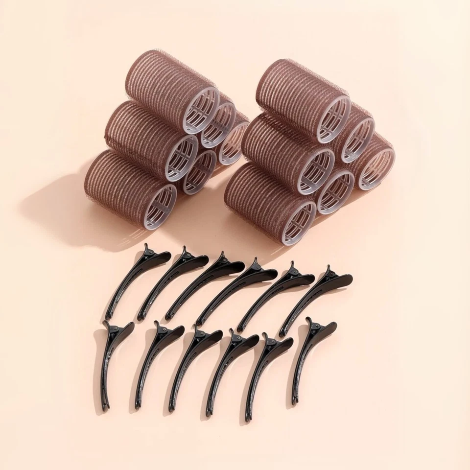 4,2 cm selbstklebendes Lockenwickler Set | 12 Stück Rollen + 12 Stück Haarnadeln für einfache Frisur - Bild 2 von 4