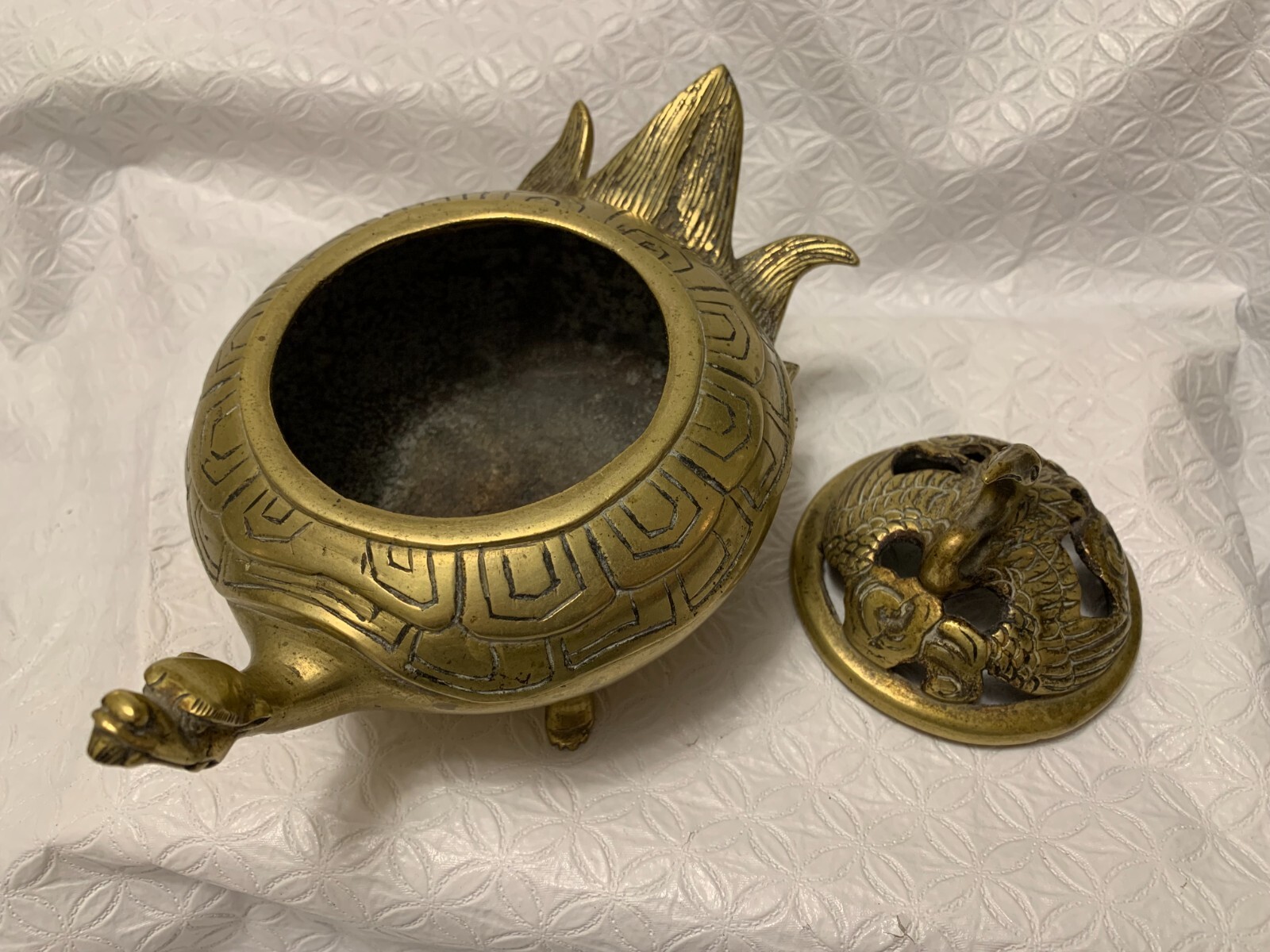 Vintage Chinese QING Dynasty Bronze Dragon/Turtle INCENSE BURNER 1800/