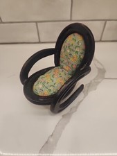 Vintage Spilla da cucire cuscino scarpe cavallo sedia a dondolo verde rosa farfalle fiori