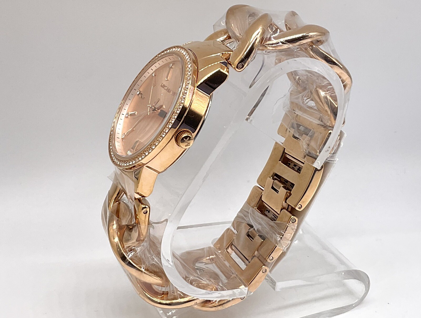 Michael Kors MK3236 Rose Gold Tone Nini Chain Link Crystal Ladies