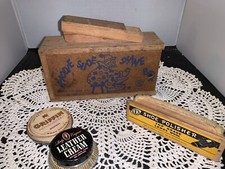 Vintage Kiddie Shoe Shine Box With Empty Tins