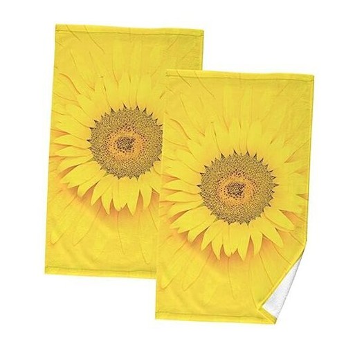 Sunflower Yellow Hand Towels Set of 2 Pack - 16 x 28 Inches Extra Absorbent