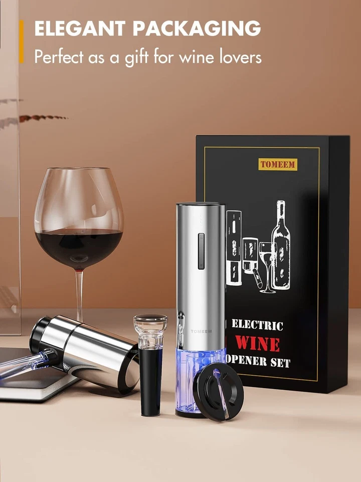 Electric Wine Opener Set Corkscrews with Foil Cutter Wine Opener Rechargeable - Image 2 of 4