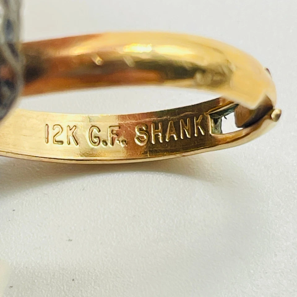 Anillo de cena ámbar simulado 12K GF caña clásico disfraces Foto 4 de 4