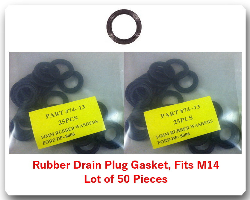 LOT 50 RUBBER OIL DRAIN PLUG WASHERS GASKETS 14MM FITS AUDI VW GM