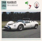 MASERATI TIPO 63 BIRDCAGE - ITALY 1960/61 - CAR COLLECTOR CARD