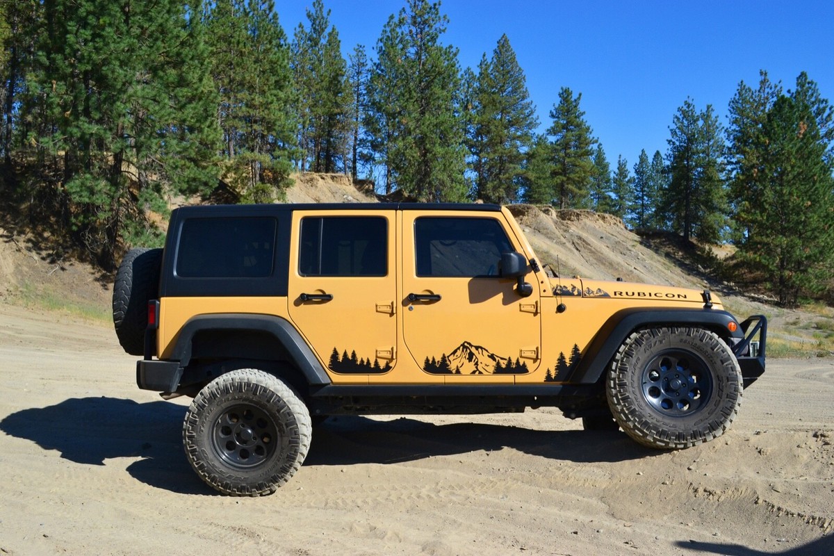 Jeep Side Mountain Forest Decal Set- Fits Jeep Wrangler Gladiator Jl Side Decal Pair 6 Pieces