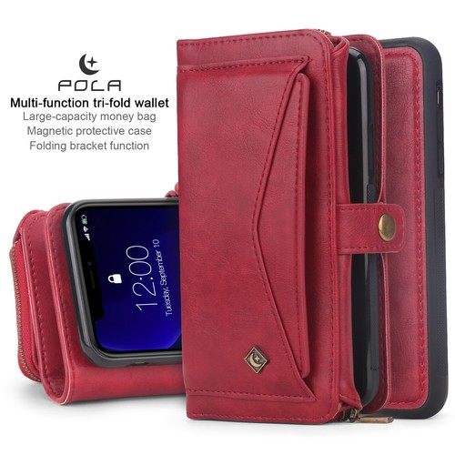Removable Zipper Wallet Leather Case For iPhone 14 16 Pro Max 13 12 11 XR 7 8+ - Picture 7 of 51