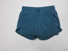 All in Motion Girls High Rise Speed Shorts Drawstring Waist Size S Blue