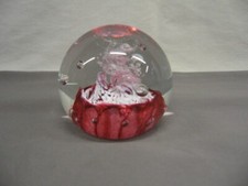 Caithness Tango Art Glass Paperweight Marked Scotland Clear Round  VGC