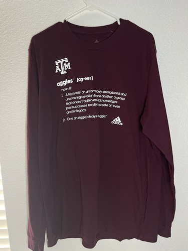 Texas A&M Aggies Adidas Langarm T-Shirt Gig Em 12th Man XL