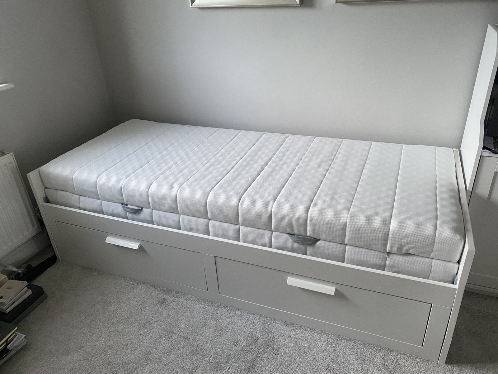 IKEA Brimnes Extendable Daybed with Drawers & 2 Asvang mattresses eBay