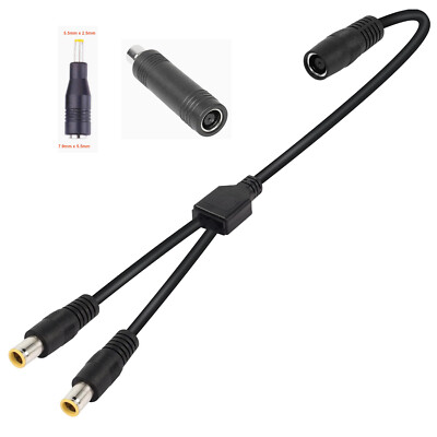 DC Y Splitter Adapter Cable 14AWG 7.9mm 8mm Female to 2 Male Solar Panel Power