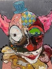 Original abstract painting oil on canvas board 8x10 in by Anastasiya Kimachenko