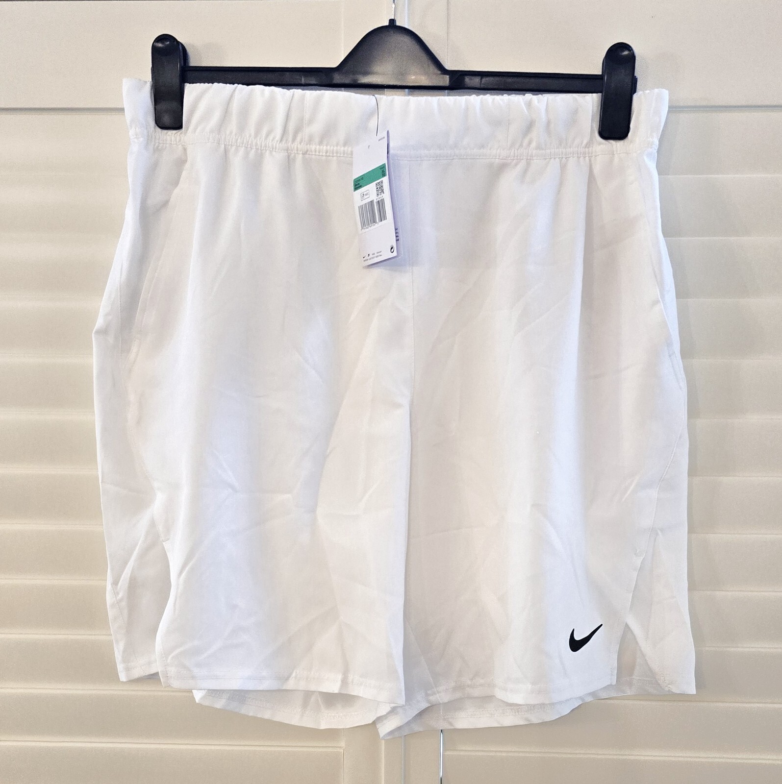 NIKE DRI-FIT CANCHA VICTORIA 9" TENIS PÁDEL PANTALONES CORTOS DEPORTIVOS BLANCO - EXTRA GRANDE XL