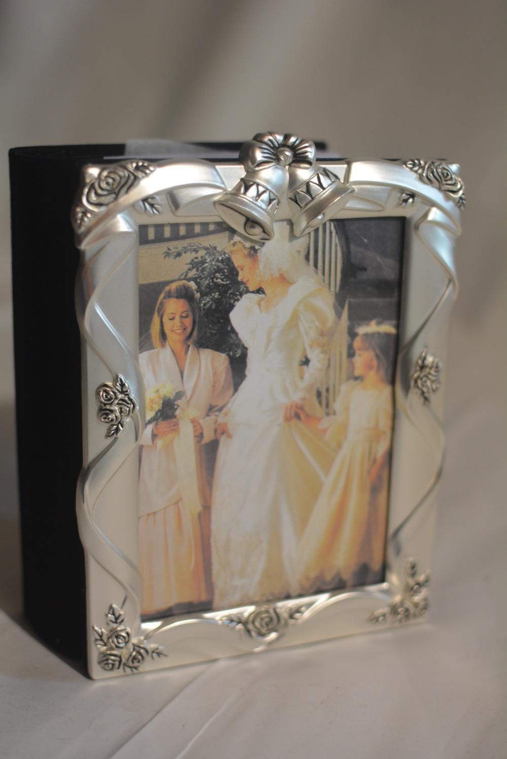 Vintage Godinger Silver Plated Satin Finish Wedding Album 4 X 6**New** Beautiful-image