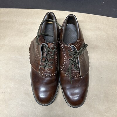 Vintage Arnold Palmer Umbrella Golf Shoes With Kiltie Brown  display picture 2