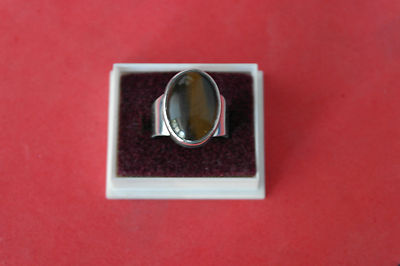 Wunderschöner 925 Silber Ring mit Tigerauge 8 gr. 2 x 1,4 cm breit in Geschenkbox