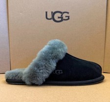 Ugg Australia Women's Scuffette II Slippers Suede Black/Grey with Wool Lining