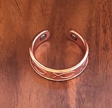 Solid Pure Copper Magnetic Ring Men Women Arthritis Adjustable Ring - Jesus Fish