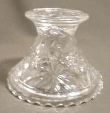Anchor Hocking Prescut Clear Punch Bowl Base Stand 4 1/2"H Fan Star of David