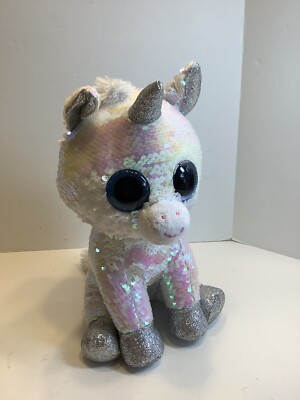 11'' Plush Ty White Color Changing Sequin Unicorn, ''Diamond'', No Hang Tag