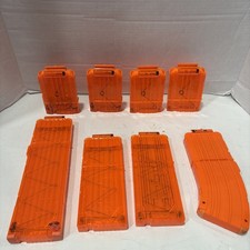 Mixed Lot of 8 NERF N-Strike Elite Dart Gun Round Ammo Magazines Clips Orange