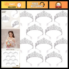 10 Pcs Silver Rhinestone Crowns Tiaras for Women, Princess Headbands, Wedding