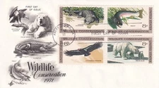 STAMP US SCOTT 1430a "Wildlife Conservation" 8 CENT 1971 FDC BLOCK OF 4 - G