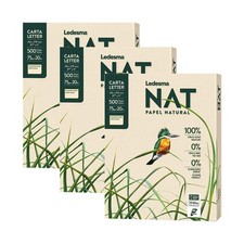 Papel de impresora de pulpa de caña de azúcar natural tamaño letra (8,5"x11"), 3 resmas