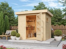 Gartenhaus Gerätehaus Schuppen Flachdach naturbelassen Garten Holz Holzhaus