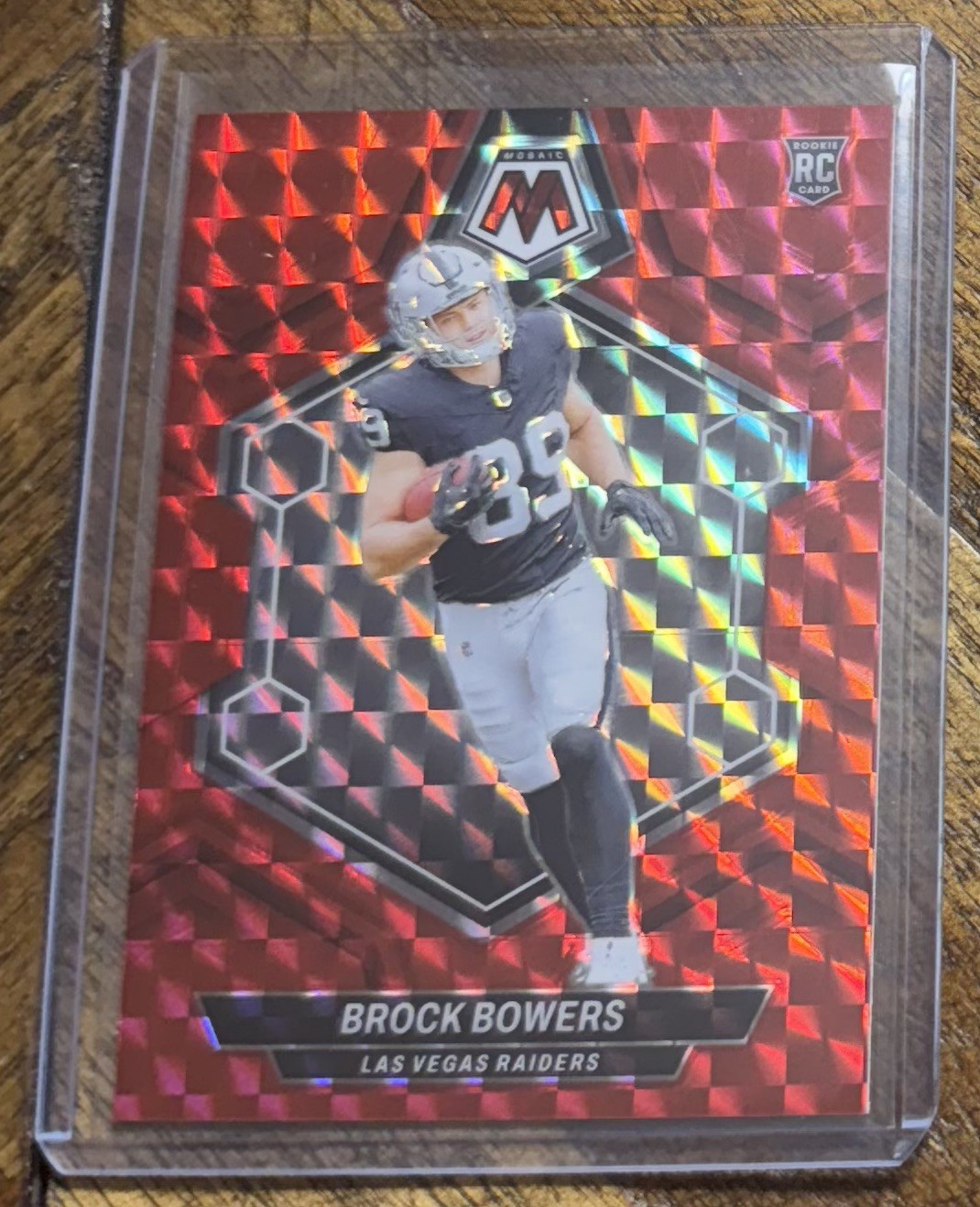 2024 PANINI MOSAIC BROCK BOWERS RED MOSAIC NO. 313 ROOKIE