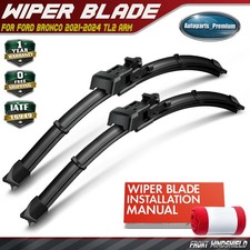 2x Front 17" & 17" Windshield Wiper Blades w/ TL2 Arm for Ford Bronco 2021-2024