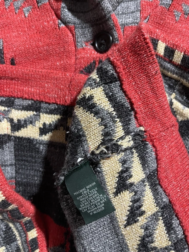 SUÉTER CARDIGÃ TRIBAL ASTECA SUDOESTE FEMININO LAUREN RALPH LAUREN LRL XL - Imagem 4 de 4